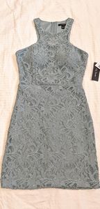 Blue Lace, Halter Top, MINI DRESS Size 9